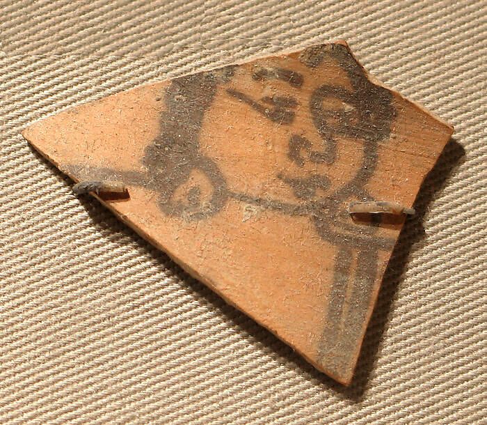 Shard with Figural Decoration, Painted terracotta, Pakistan 