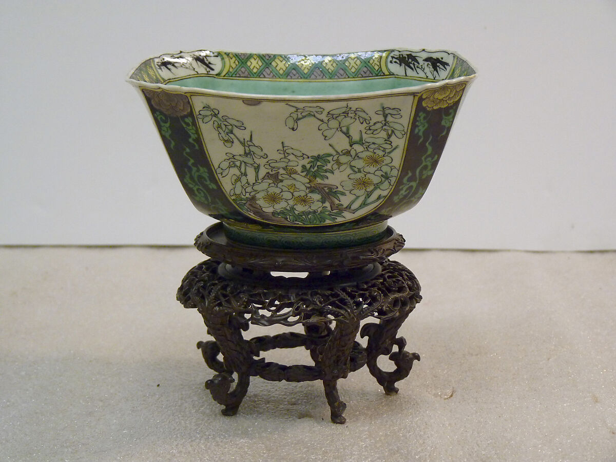 Bowl (one of a pair), Porcelain painted in polychrome enamels, with white enamel on the biscuit, China