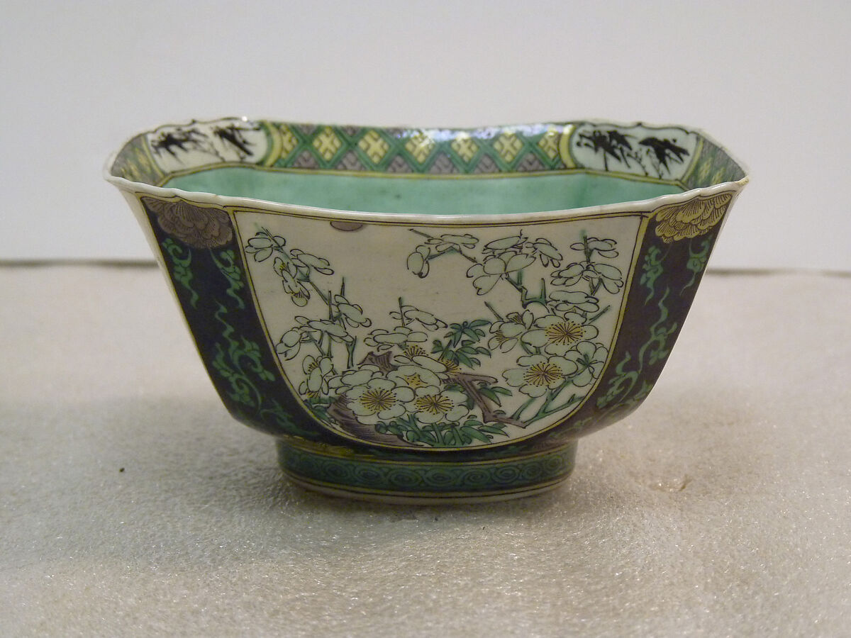 Bowl (one of a pair), Porcelain painted in polychrome enamels, with white enamel on the biscuit, China 