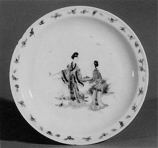 Plate, Porcelain painted in overglaze famille verte enamels, China 