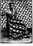 Untitled [Seated Woman with Chevron Print Dress]