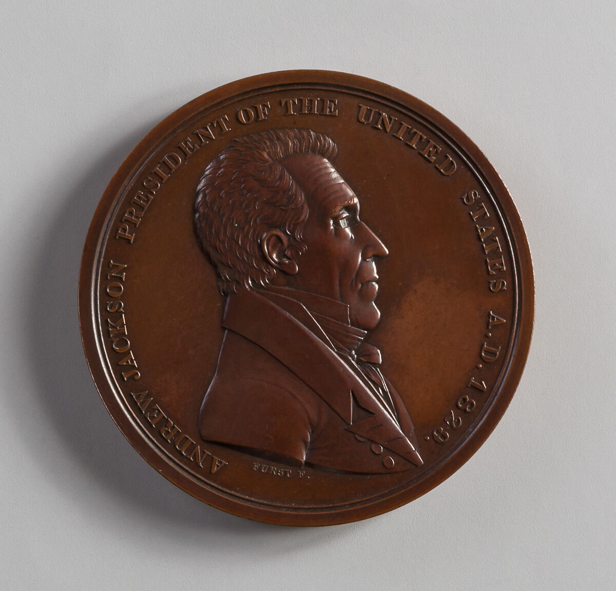 Medal of Andrew Jackson, Moritz Fürst (born 1782, active United States, 1807–ca. 1840), Bronze, American 