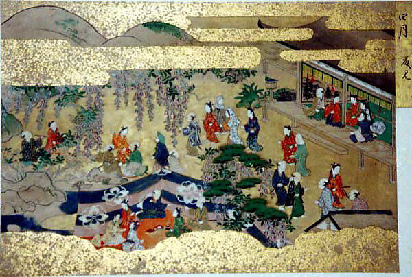 Activities of Twelve Months of the Year (Tsukinami-e), Album of twelve paintings; ink, color, and gold on paper, Japan