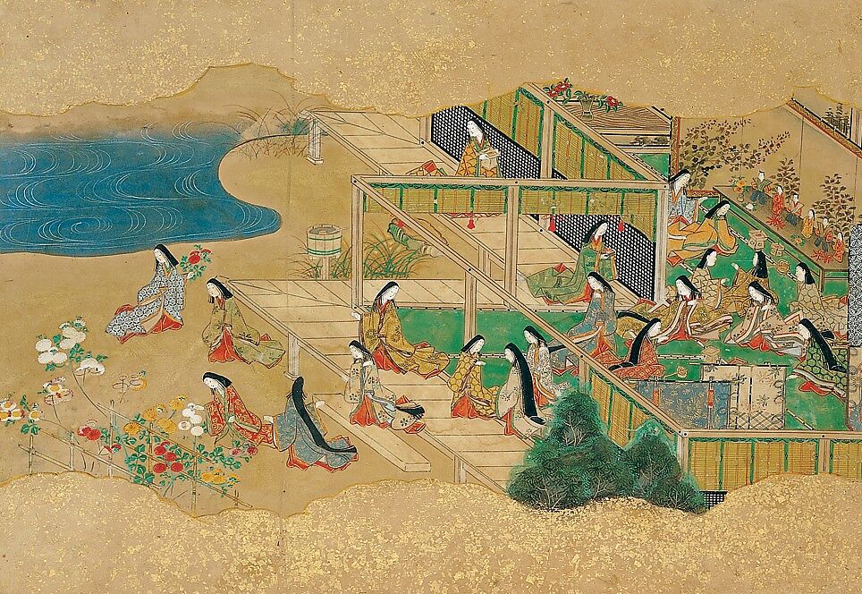Activities of Twelve Months of the Year (Tsukinami-e), Album of twelve paintings; ink, color, and gold on paper, Japan 