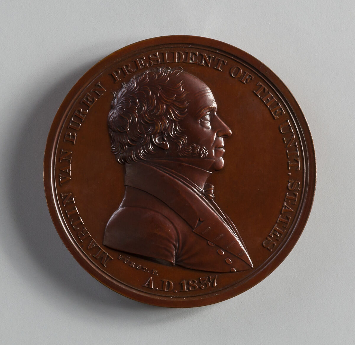 Medal of Martin Van Buren, Moritz Fürst (born 1782, active United States, 1807–ca. 1840), Bronze, American 