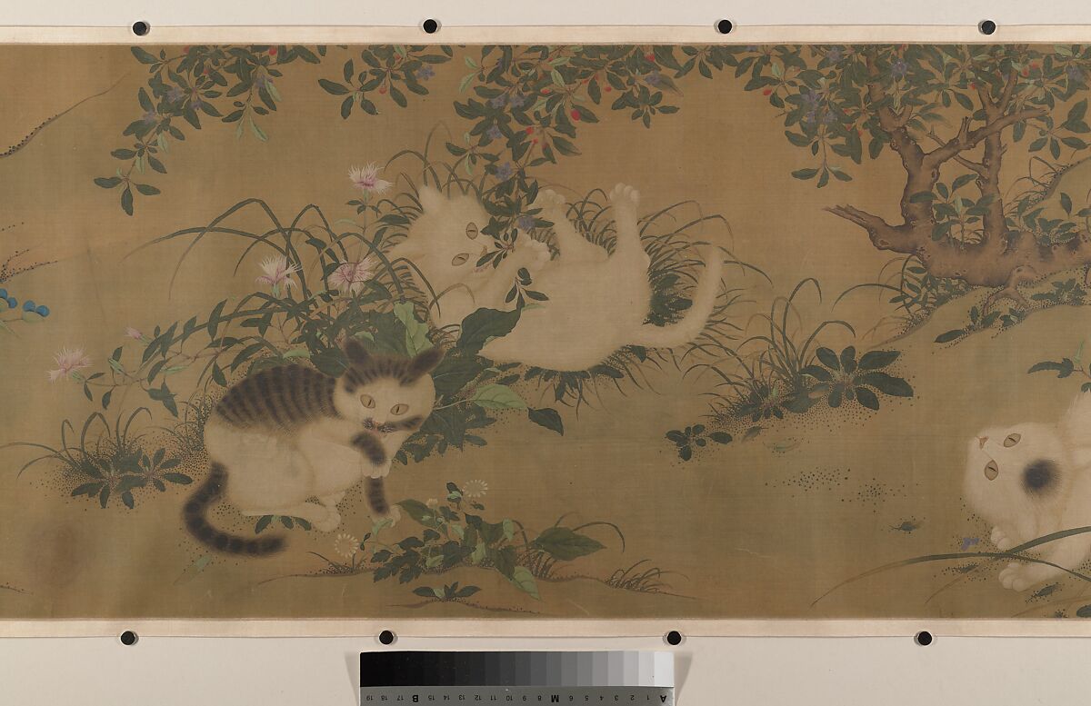 Spring Play in a Tang Garden, Unidentified artist, Handscroll; ink and color on silk, China