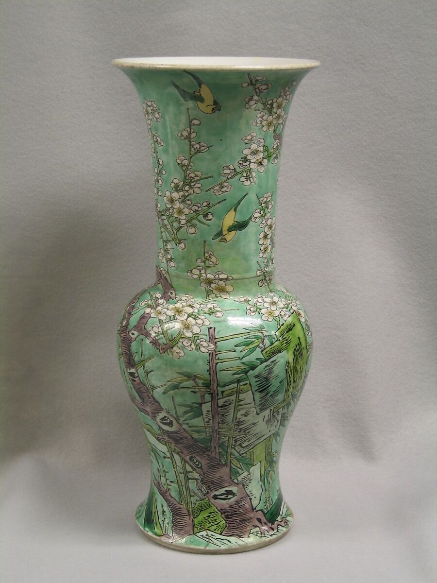 Vase, Porcelain decorated in famille verte enamels, China