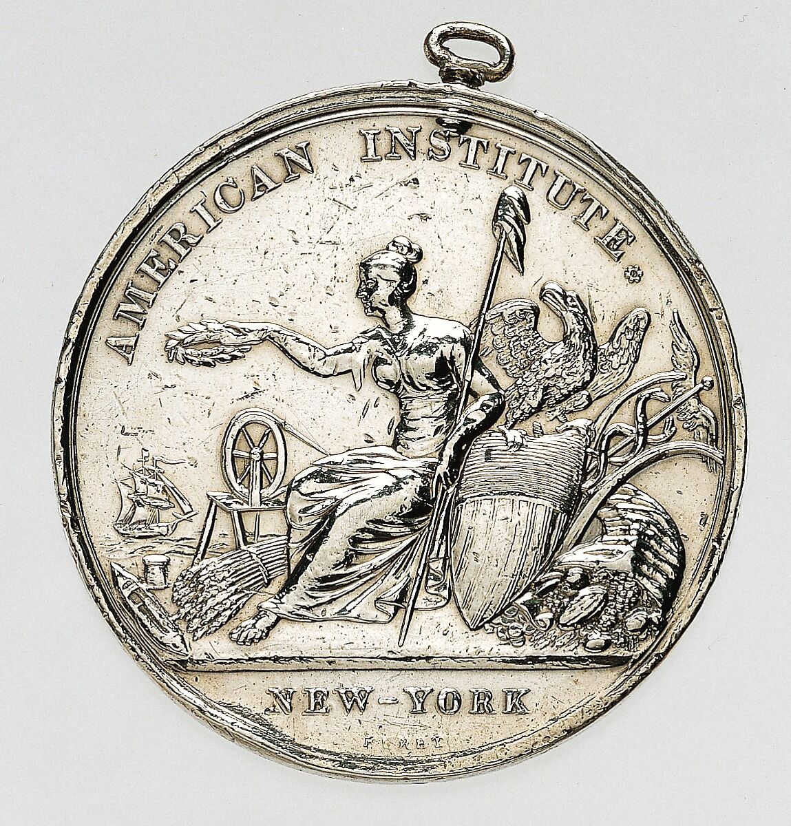 American Institute Award Medal, Moritz Fürst (born 1782, active United States, 1807–ca. 1840), Silver, American