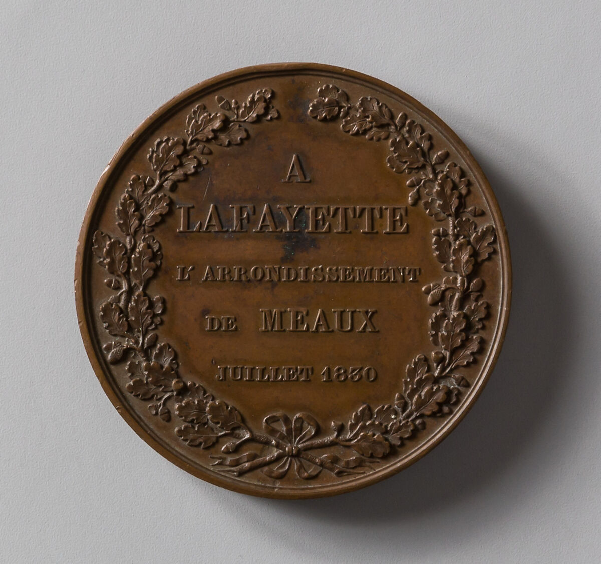Medal of the Marquis de Lafayette, Jacques Edouard Gatteaux (French, Paris 1788–1881 Paris), Bronze