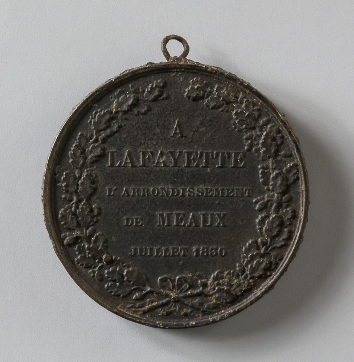 Medal of the Constituency of Meaux in Honor of Its Deputy, Jacques Edouard Gatteaux (French, Paris 1788–1881 Paris), Iron