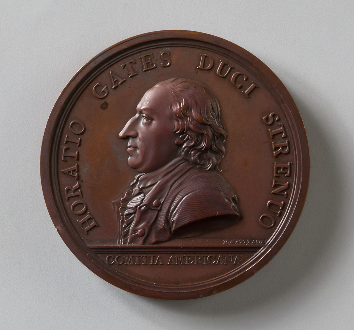 Medal of Gates at Saratoga, Nicolas Marie Gatteaux (French, Paris 1751–1832 Paris), Bronze 