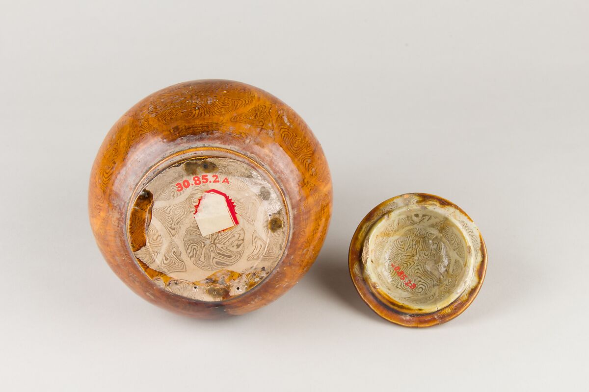 Covered Jar, Pottery with light brown glaze, China