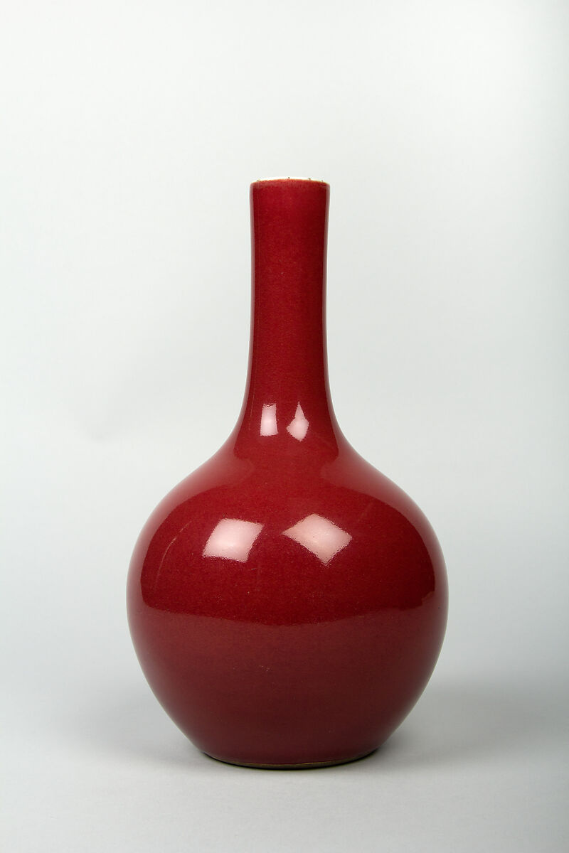 Bottle, Porcelain with red glaze, China 