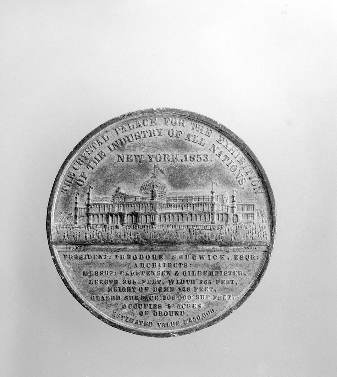 Medal, Anthony Paquet (1814–1882), Metal