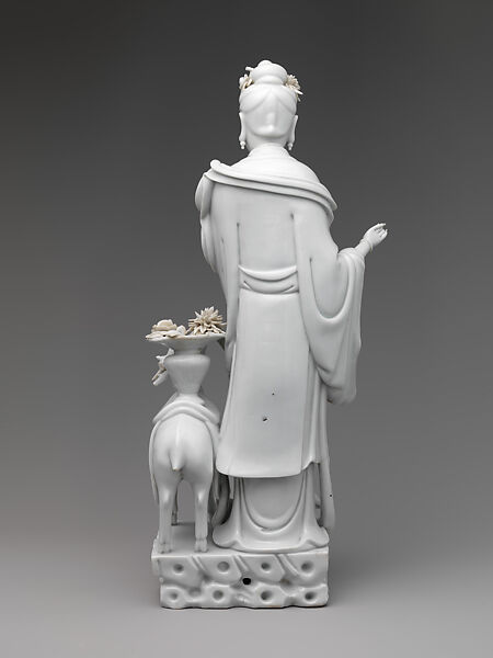 The Immortal Magu with a deer, Su Xuejin (Chinese, 1869–1919), White porcelain with transparent glaze (Dehua ware), China