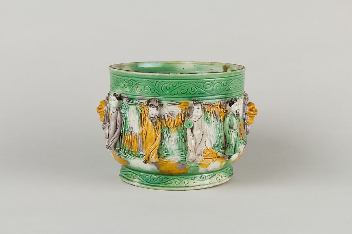 Bowl with Eight Immortals, Porcelain with polychrome enamels on the biscuit, China