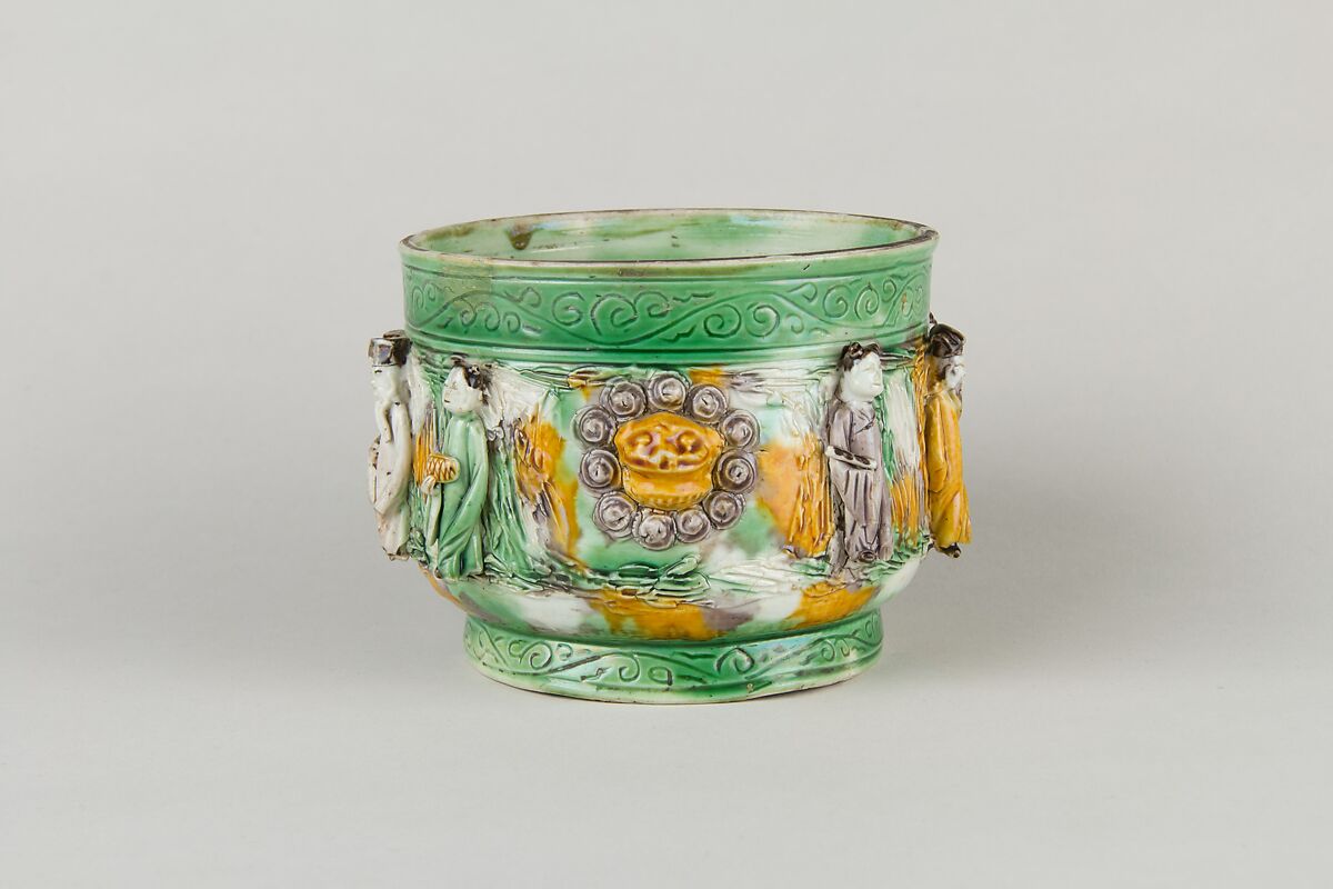 Bowl with Eight Immortals, Porcelain with polychrome enamels on the biscuit, China