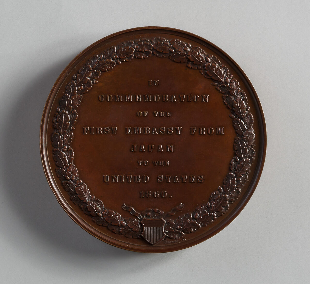 Medal Commemorating First Japanese Embassy to the United States, Anthony Paquet (1814–1882), Bronze