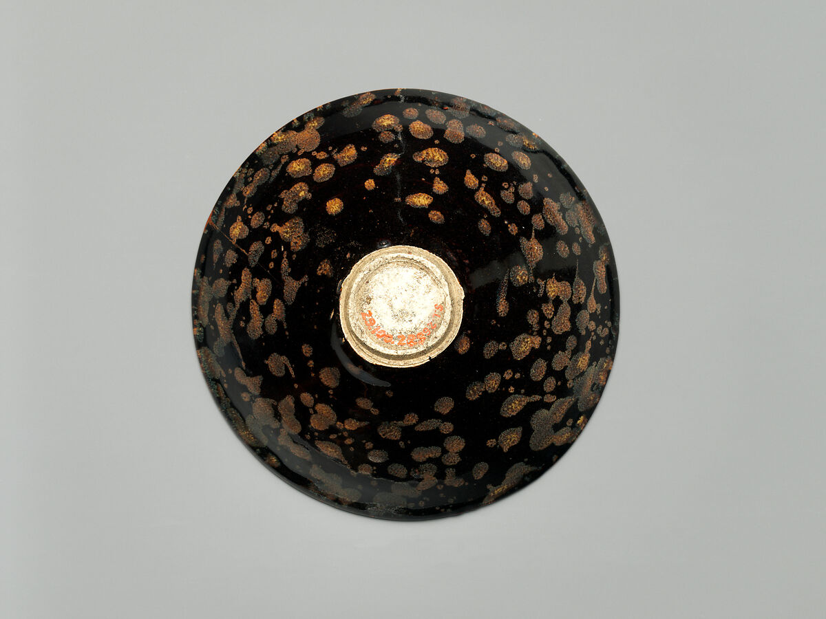 Tea Bowl with “Tortoiseshell” Design, Stoneware with iron glaze splashed with wood-ash solution (Jizhou ware), China