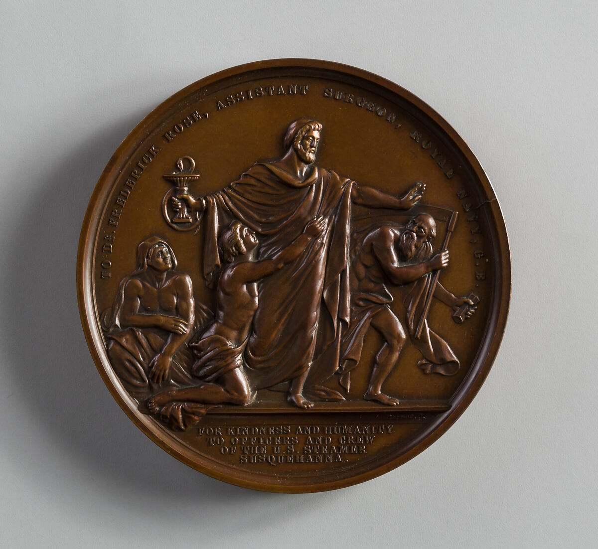 Medal to Dr. F. H. Rose, R. N., Anthony Paquet (1814–1882), Bronze