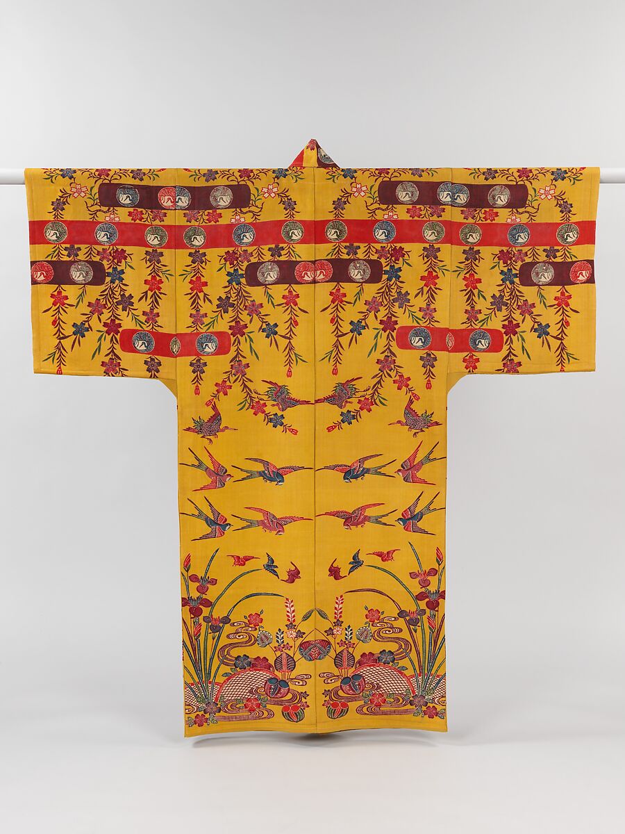 Robe, Resist-dyed and painted (bingata) silk crepe, Japan (Okinawa, Ryūkyū Islands) 