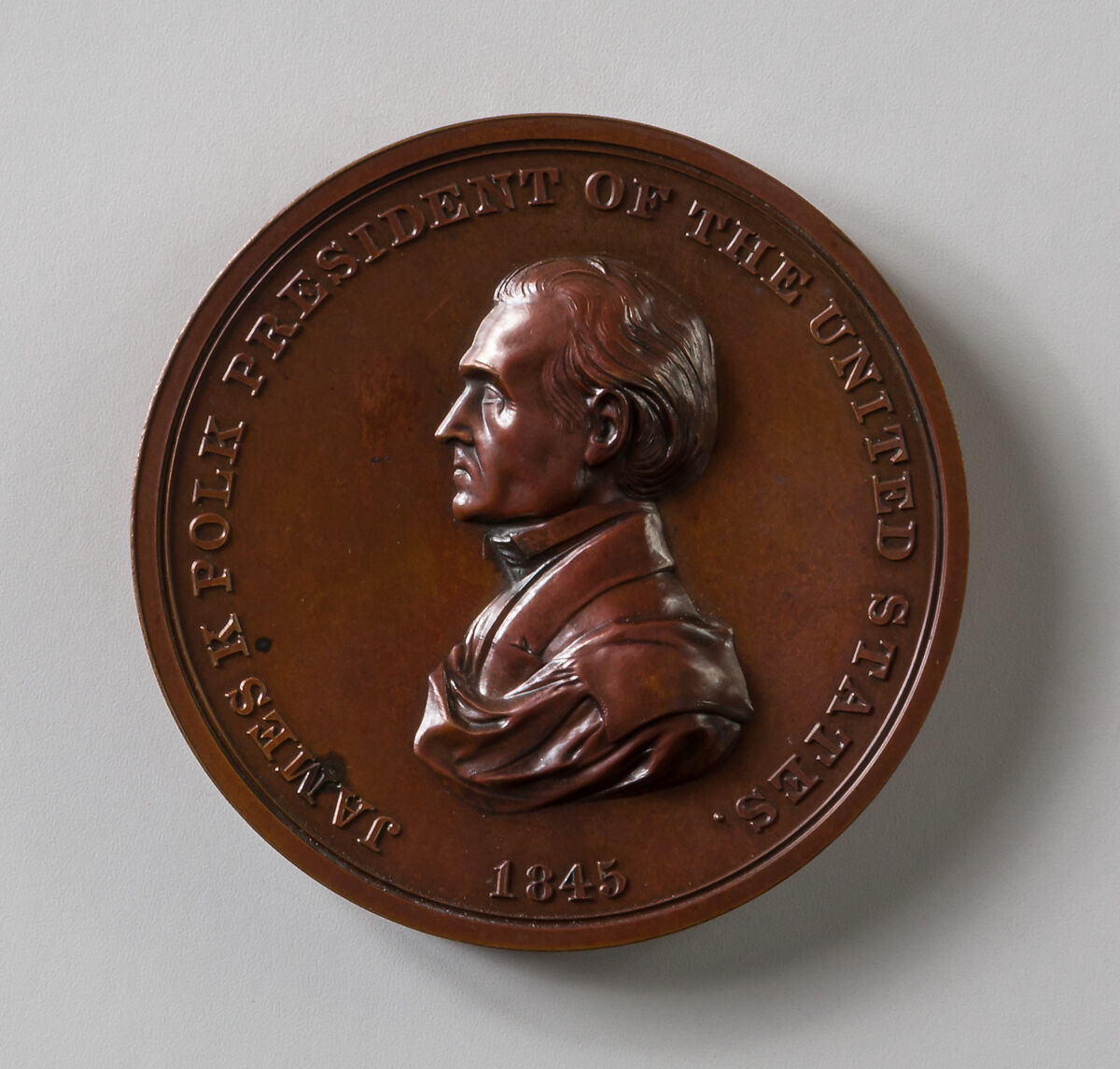 Medal of James Knox Polk, Franklin Peale (1795–1870), Bronze 