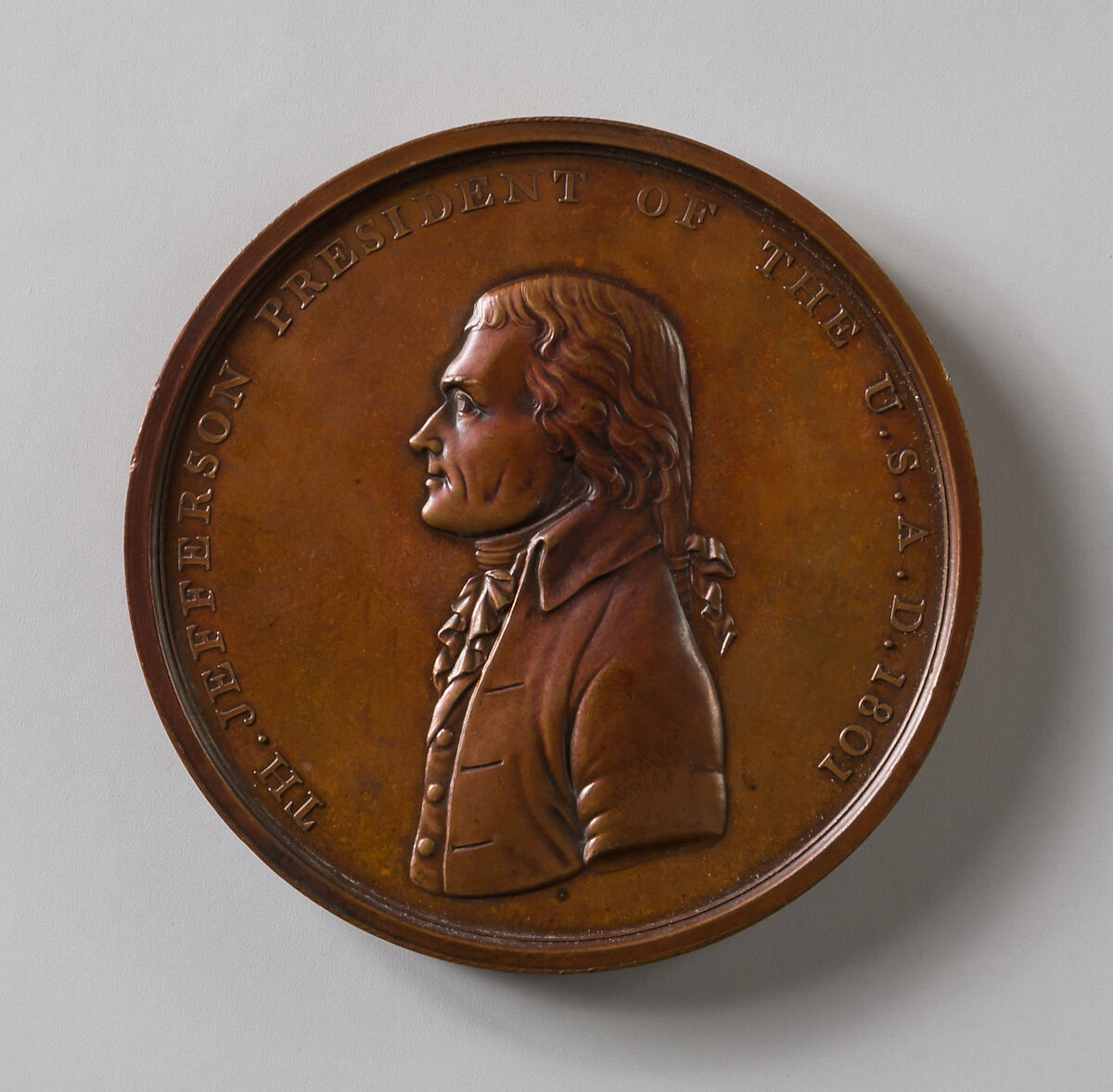 Thomas Jefferson, Johann Mathias Reich (American (born Germany), Fürth, Bavaria 1768–1833 Albany, New York), Bronze 