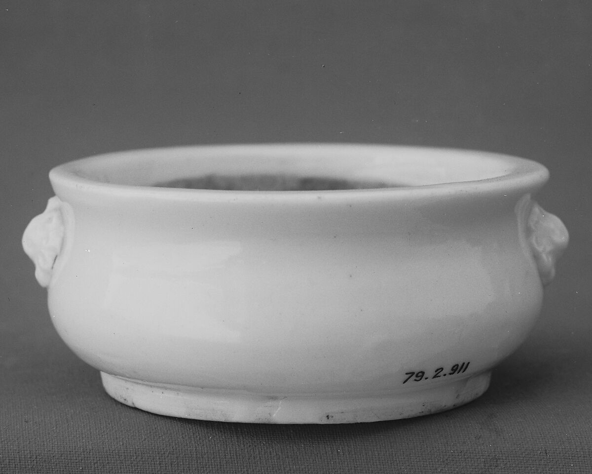 Incense Burner, Porcelain with low-relief decoration under a clear glaze, Dehua ware (blanc de chine), China 