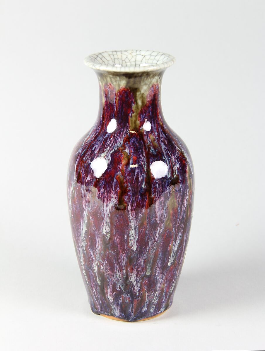 Vase, Porcelain with flambé glaze (Jingdezhen ware), China