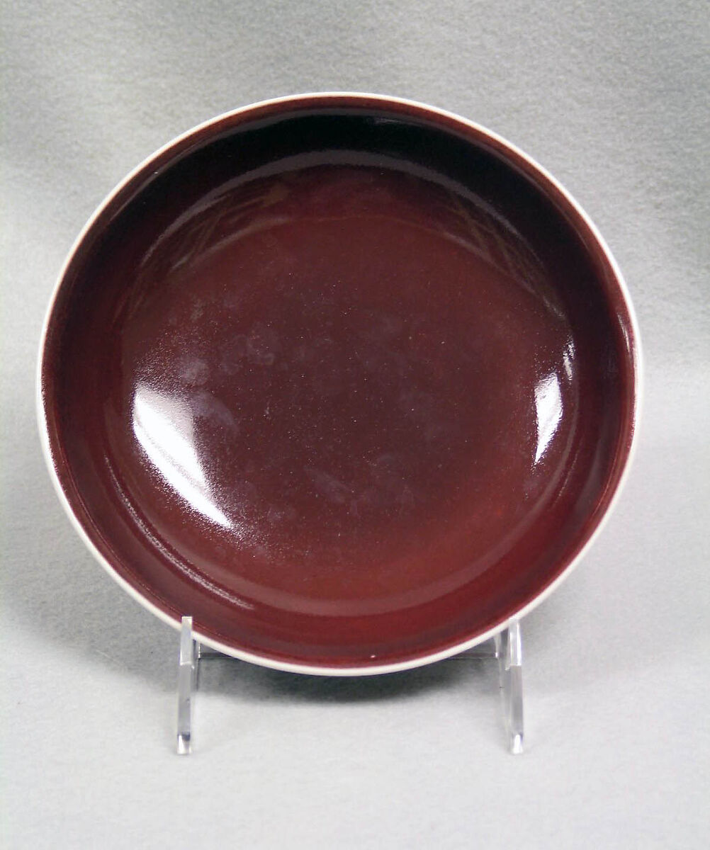 Dish, Porcelain with a copper-red glaze, China 