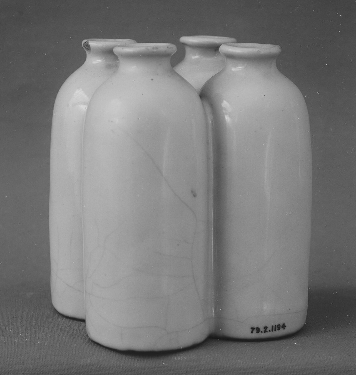 Quadruple Vase, Porcelain with pale blue glaze, China 