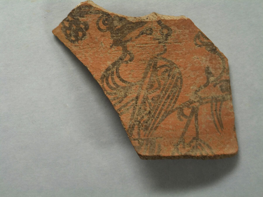 Shard:  Offerer with Flower, Painted terracotta, Pakistan 