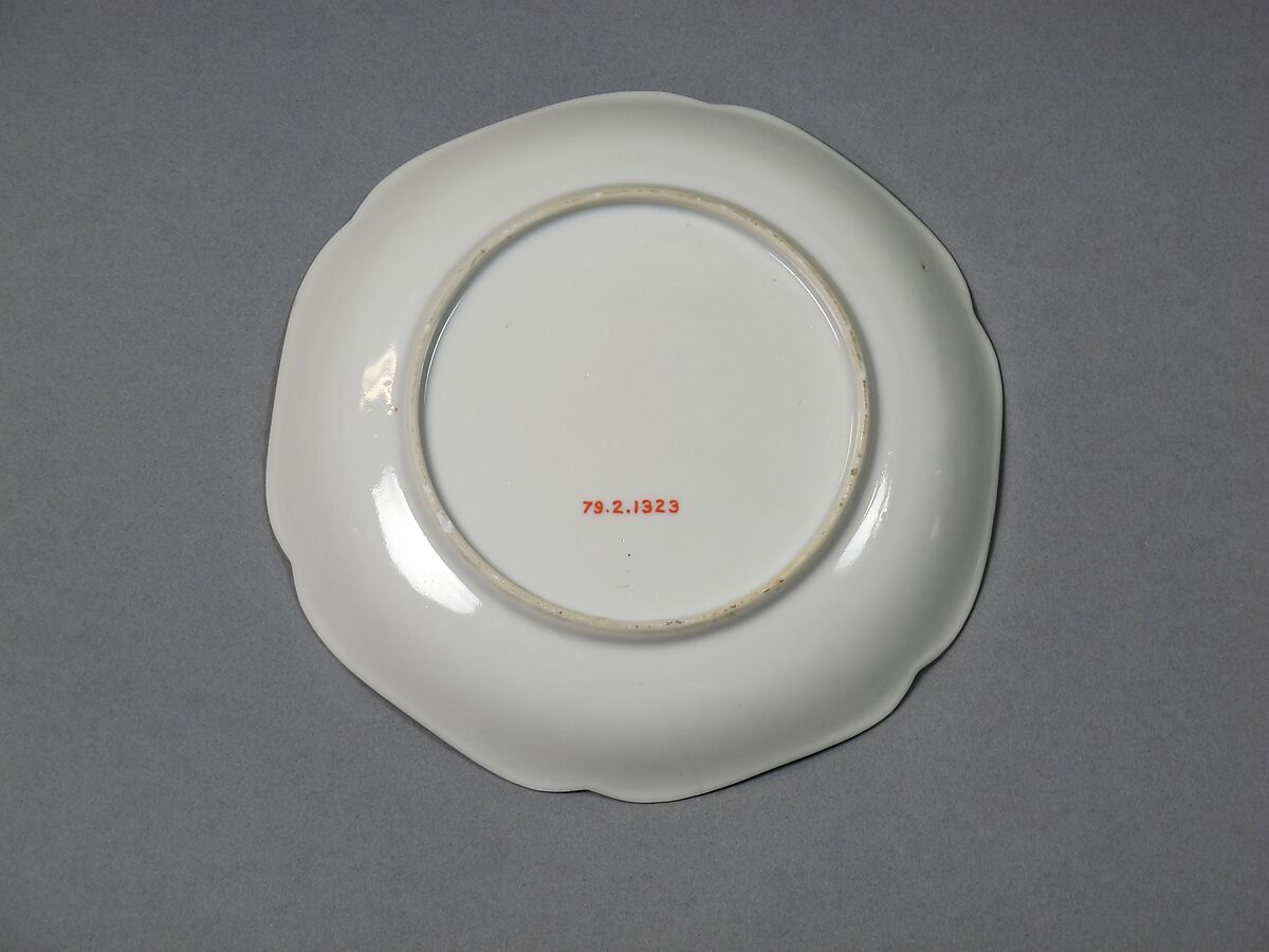 Saucer with Su Wu and sheep, Porcelain painted in overglaze polychrome enamels  (Jingdezhen ware), China