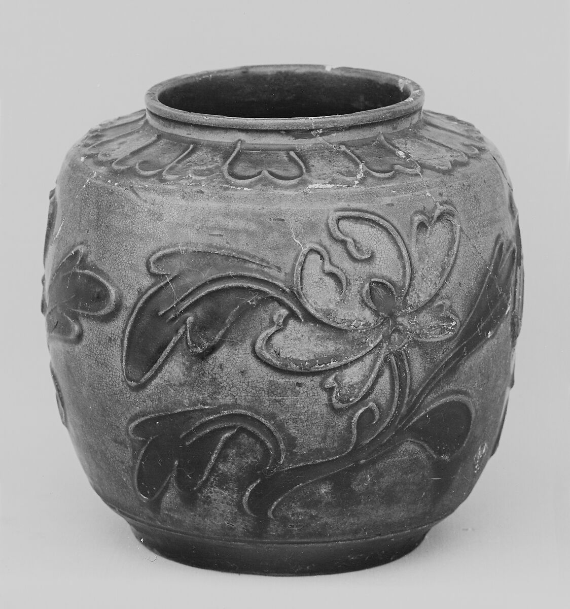 Jar, Stoneware with cloisonné-style decoration, China 