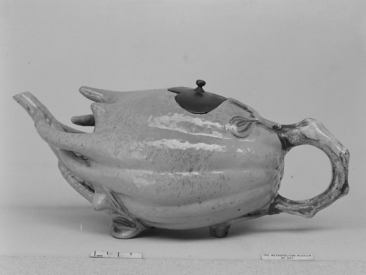 Teapot in the Shape of Buddha's-hand Citron, Stoneware with colored glazes (possibly glazed Yixing ware, Jiangsu Province), China 