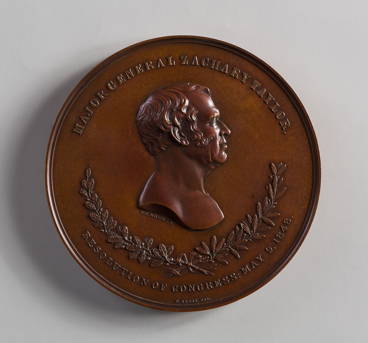 Medal of Major General Z. Taylor, Charles Cushing Wright, Bronze 