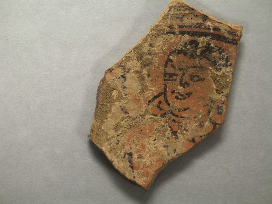 Shard:  Face from Inside of Vessel, Painted terracotta, Pakistan 