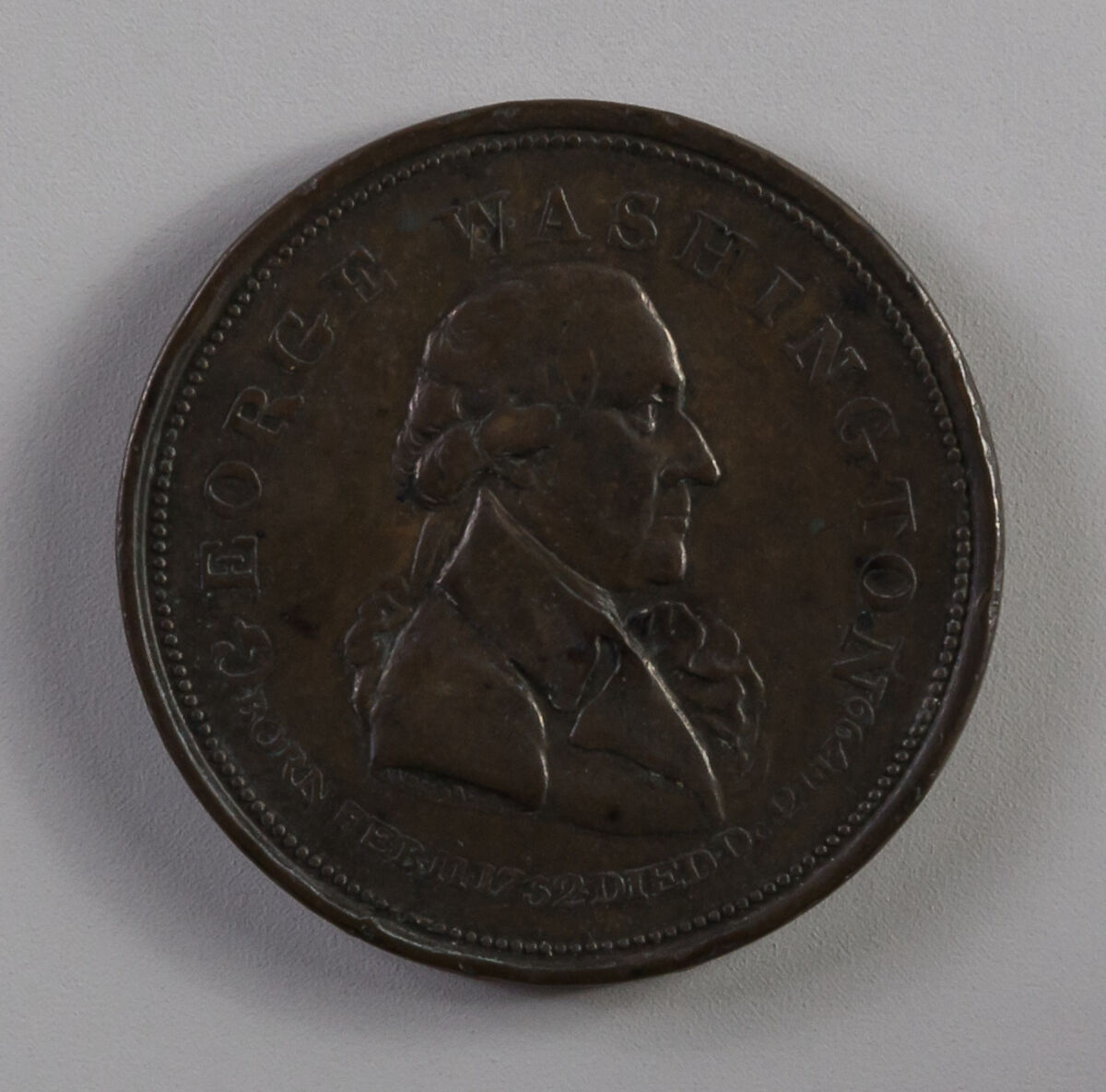 George Washington Commemorative Medal, Possibly Joseph S. and Alfred Wyon (active 18th–19th century), Bronze 