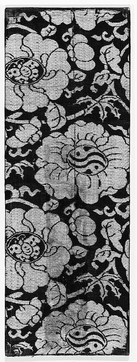 Sutra Cover with Butterflies in a Floral Scroll, Silk satin with supplementary weft patterning, China