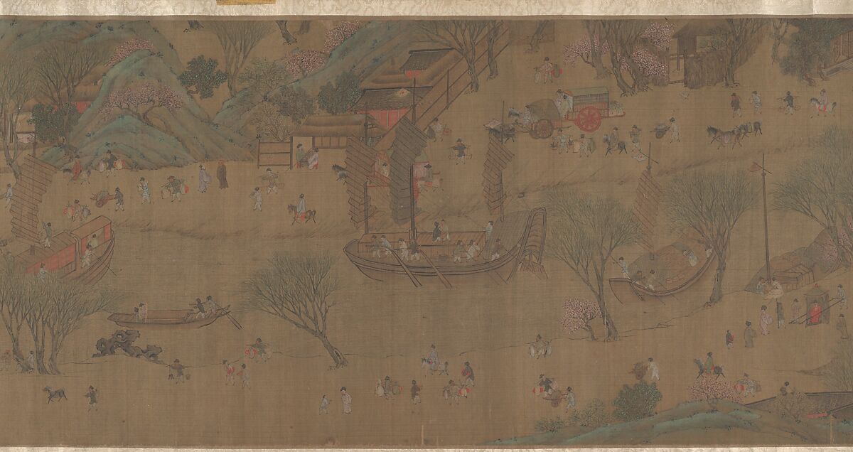 Going Upriver on the Qingming Festival, Unidentified artist Chinese, 18th century?, Handscroll; ink and color on silk, China