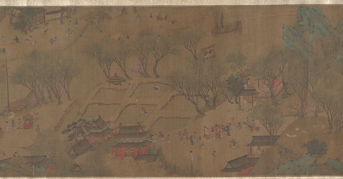 Going Upriver on the Qingming Festival, Unidentified artist Chinese, 18th century?, Handscroll; ink and color on silk, China