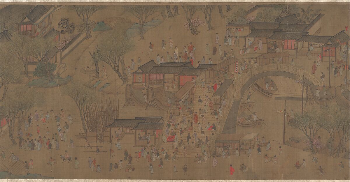 Going Upriver on the Qingming Festival, Unidentified artist Chinese, 18th century?, Handscroll; ink and color on silk, China