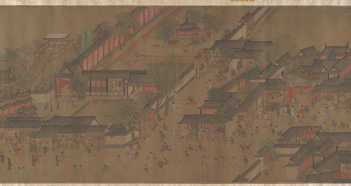 Going Upriver on the Qingming Festival, Unidentified artist Chinese, 18th century?, Handscroll; ink and color on silk, China