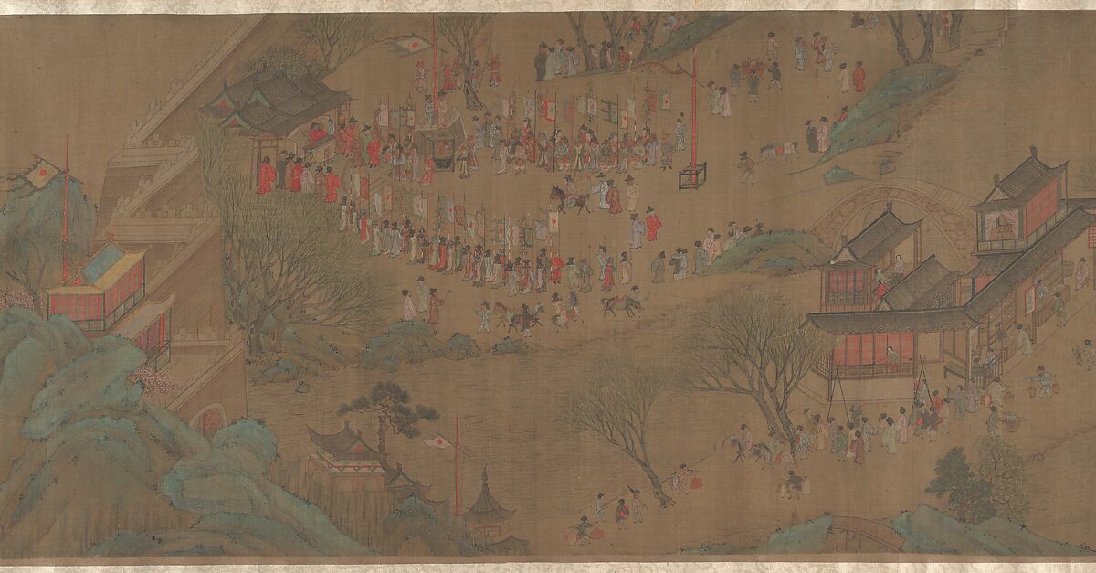 Going Upriver on the Qingming Festival, Unidentified artist Chinese, 18th century?, Handscroll; ink and color on silk, China