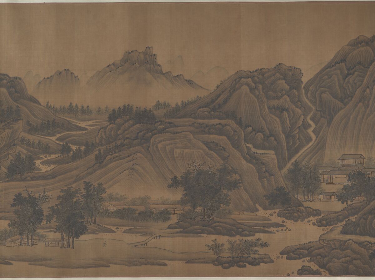 The Hills of Kuaiji, Unidentified artist, Handscroll; ink and color on silk, China