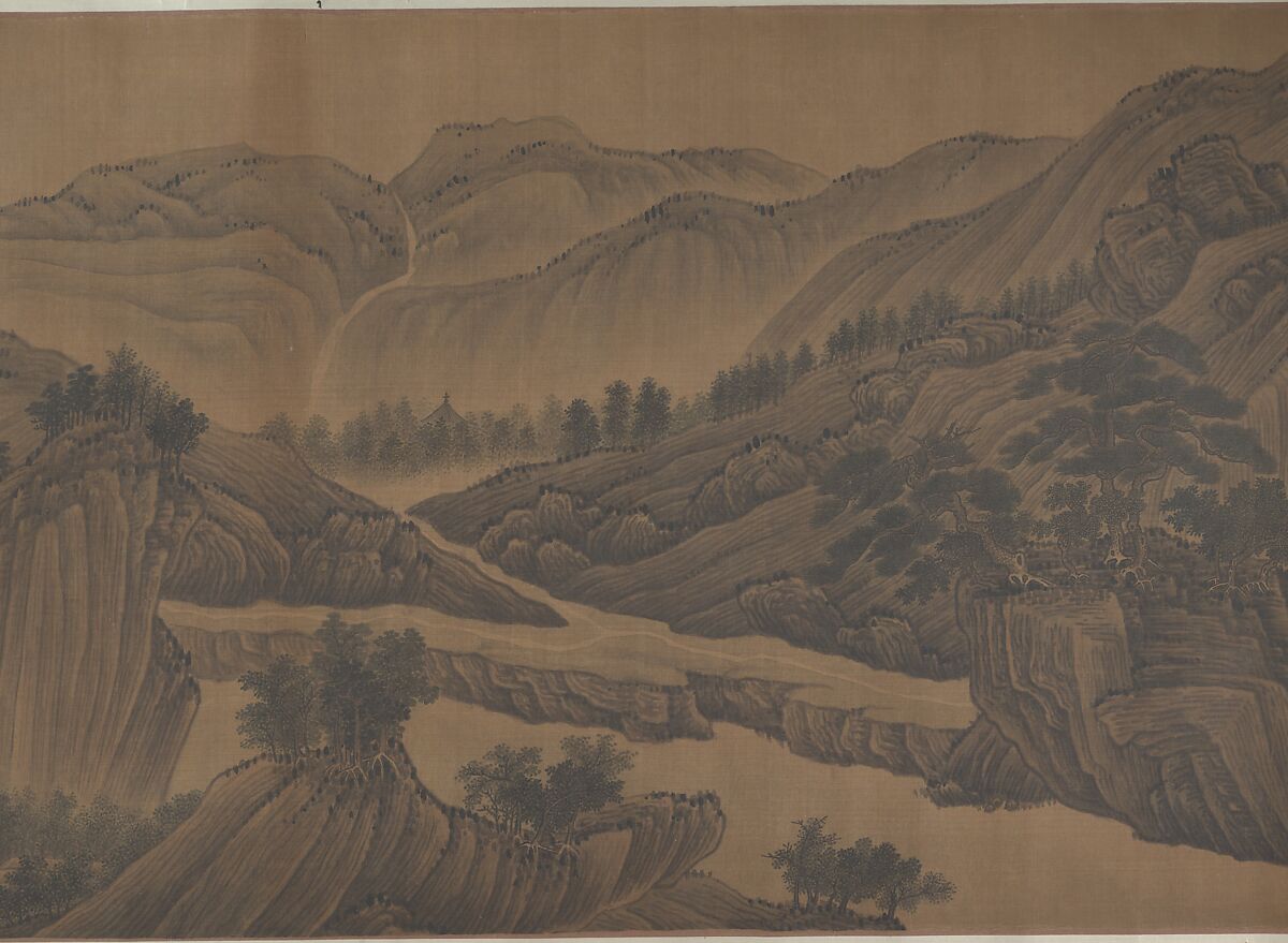 The Hills of Kuaiji, Unidentified artist, Handscroll; ink and color on silk, China