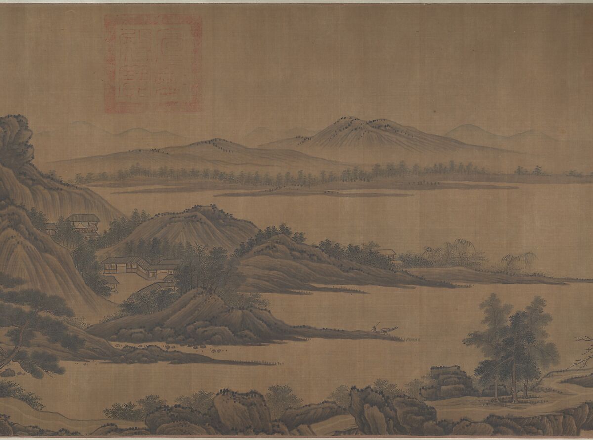 The Hills of Kuaiji, Unidentified artist, Handscroll; ink and color on silk, China