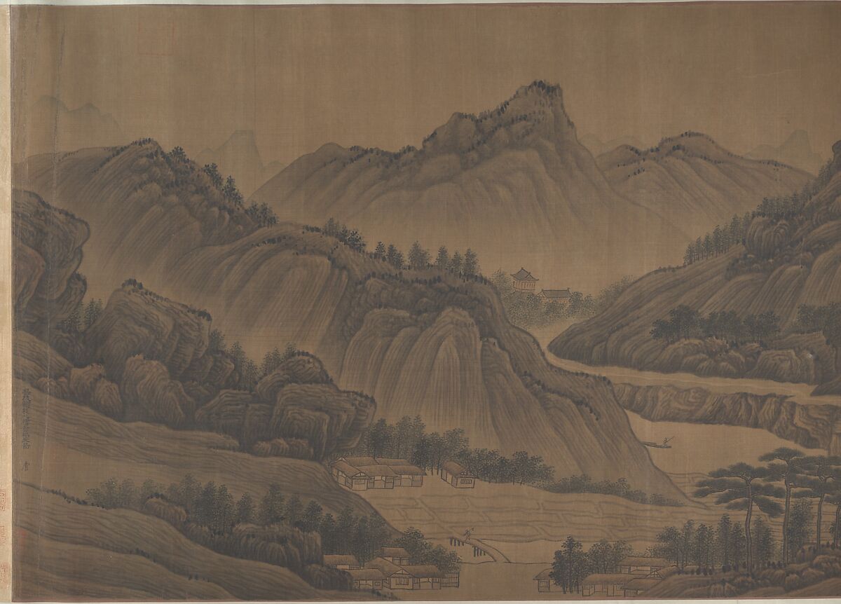 The Hills of Kuaiji, Unidentified artist, Handscroll; ink and color on silk, China