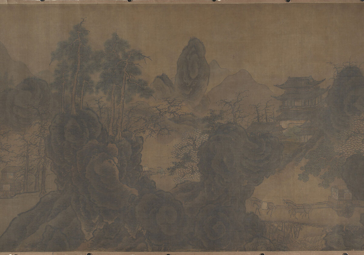 Traveling amid Mountains, Unidentified artist, Handscroll; ink and color on silk, China 