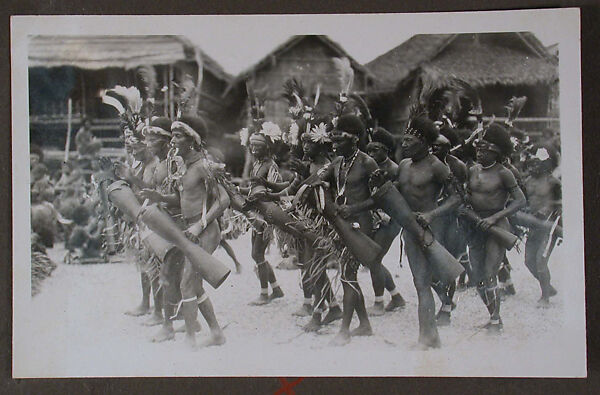 Male Dancers with Drums, Gelatin silver print, Papua New Guinea, made in Europe 